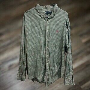 Ralph Lauren Men's Plaid Long-Sleeve, Button-Down, XL - Polo, 100% Cotton Shirt